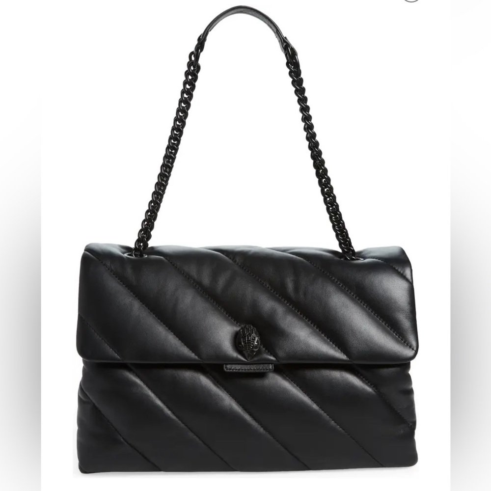 Kurt Geiger London Kensington XXL Soho Drench Leather Shoulder Bag Black